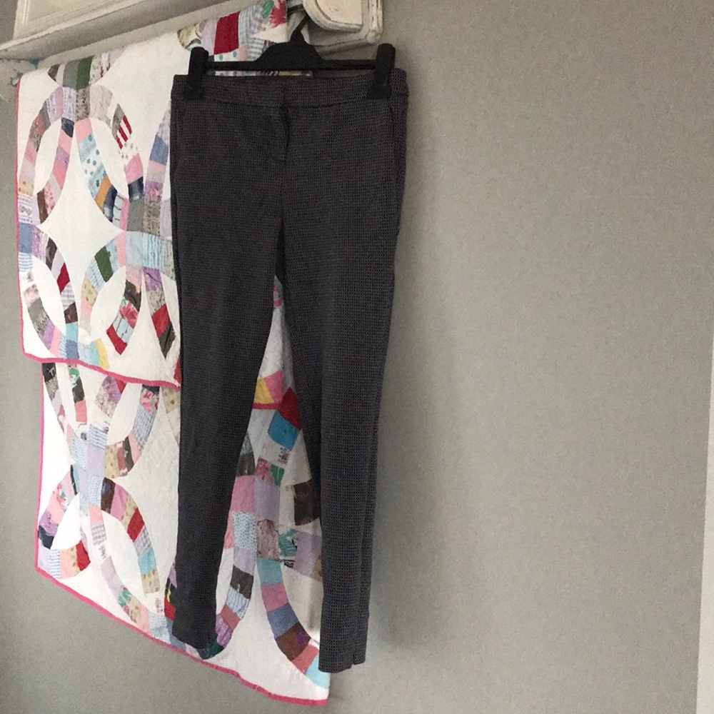 Checkered slim pants stretch